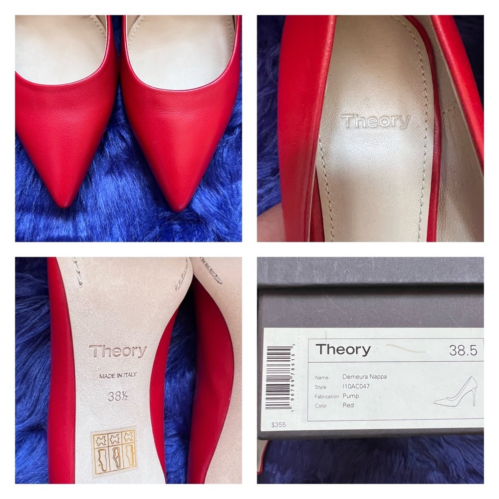 New! THEORY Demeura Nappa Leather Stiletto Pumps Heels - Picture 10 of 10